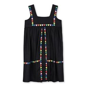 Stella McCartney Kids Black Dress with Colorful Hearts